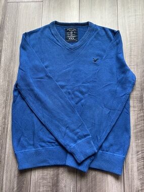 American Eagle Outfitters Men’s Cobalt Blue V-Neck Sweater